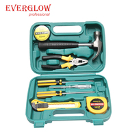 Kit d'outils de réparation automobile professionnel de haute qualité pour la maison, 27 pièces, marteau, pinces, tournevis, boîte en plastique portable, chariot