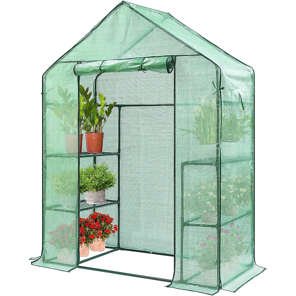 57X29X77-Inch Opvouwbare Pe Tuinkas Voor Planten Met Ramen