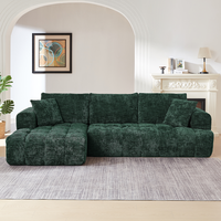 Canapé modulaire en velours côtelé en forme de L, pliable et convertible, avec éponge compressée et emballage sous vide, conception sans armature, pour salon et hôtel