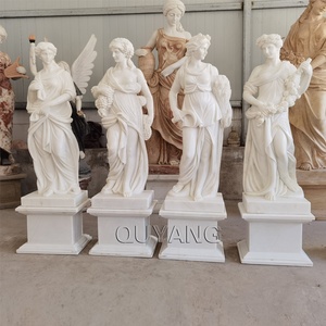 QUYANG decorazione esterna statua in marmo quattro stagioni scultura in <span class=keywords><strong>pietra</strong></span> naturale famosa scultura religiosa <span class=keywords><strong>di</strong></span> <span class=keywords><strong>angelo</strong></span> della signora - Product Image 3