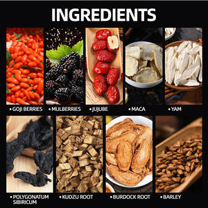 Herbal Ginseng Ten Treasures Chá com ingredientes naturais: amora, ginseng, wolfberry, chá de desintoxicação renal - Product Image 3