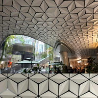 Décoration de plafond de bâtiment commercial de bureau créatif panneau de plafond 3d architectural en aluminium avec éclairage LED