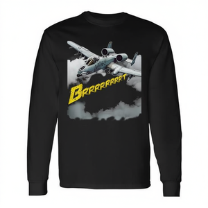 Camiseta de manga larga con gráfico de avión A-10 Warthog Jet - Product Image 2