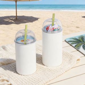Snow Globe Dome Lid Tumbler 12oz 24oz Blank Sublimation DIY Craft Tumbler with Straw for <b>Kids</b> Gift Making - Product Image 4