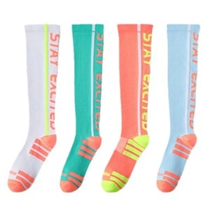Zhuji Women's Calf Compression Socks For Yoga And Outdoor Sports Long Socks With Alphanumeric Script Pattern - Product Image 5