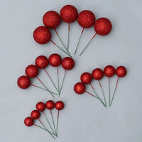 20 Stück Ball-Dekorationen Mini-Ballons Schaumstoffbälle Kuchenstecker Glitzerbälle für Geburtstags- und Hochzeitstorten-Dekorationen
