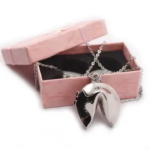 3D Metal Fortune Cookie Pendant Necklace for Promotional Gift