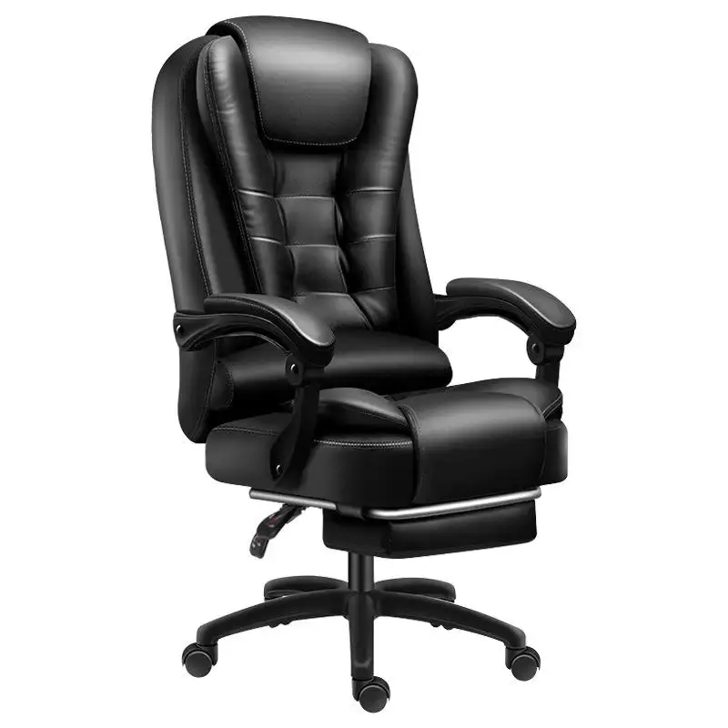 Gran oferta, silla ejecutiva ergonómica de lujo para Jefe, silla giratoria de cuero para oficina con reposapiés