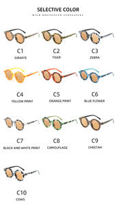 Lunettes fantaisie pour enfants, lunettes de soleil rondes à imprimé camouflage animal pour enfants, festival - Product Image 5