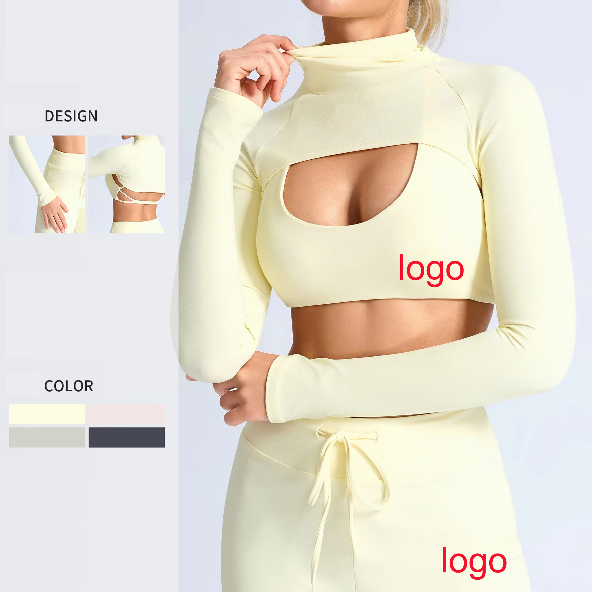 European American Spring/Summer for Hollow-out Long-sleeve Blouse Yoga Wear Quick-drying Breathable Loose Fit Casual Top