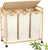 Panier à linge en bambou coulissant, organisateur de rangement pour vêtements sales, pour armoire de salle de bain et étagères de buanderie