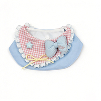 GOGOMIO Bavoirs Mignons pour Chiens et Chats - Bavoir Réfléchissant Pliable et Ajustable en Coton Doux avec Volant en Dentelle Princesse - Petit/Moyen