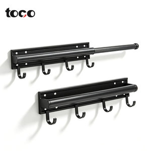 <span class=keywords><strong>Tringle</strong></span> à vêtements métallique rétractable et <span class=keywords><strong>extensible</strong></span> à fixation murale pour armoire, penderie et rangement temporaire - Product Image 2