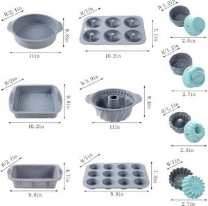 Home and Kitchen Pastry Bakeware Bakery Muffin Cupcake Bread Molds Cake Tools <b>Baking</b> Pan <b>Silicone</b> Cake Mold Set for Kitchen 6PCS - Product Image 4
