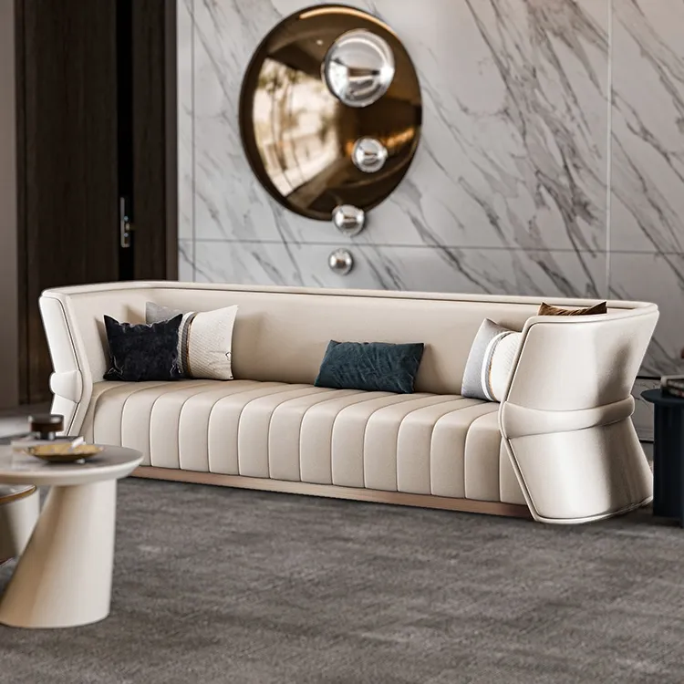 Ensemble de canapés de luxe en cuir italien, ensemble de canapés modernes, nouveau modèle de meubles, fourniture d'usine de salon