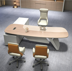 Scrivania Direzionale di Lusso Moderna per Ufficio CEO, Tavolo per Manager con Mobile Laterale, Scrivania per Computer da Casa/Ufficio - Product Image 4