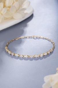 1.31ct ทองสีขาวล้วนยาว18K สร้อยข้อมือเทนนิสประดับเพชรทรงรีตัดจากห้องปฏิบัติการทรงรีสร้อยข้อมือเทนนิสเพชรทรงรี - Product Image 3