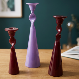 Fancy OEM Supported Powder Coated Finish Candlestick Holder in Purple and <b>Red</b> Color for Home Garden Decoration - Product Image 6