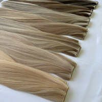 Extensions de cheveux Genius Weft invisibles russes à cuticules alignées 2026, fines, sans couture, double épaisseur, en cheveux humains vierges, 50g