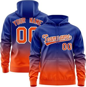 Custom Sublimation Gradient Baseball <b>Zip</b> <b>Hooded</b> Men's Streetwear Team Name Number Printed Fleece Sportswear Casual Autumn Jacket - Product Image 1