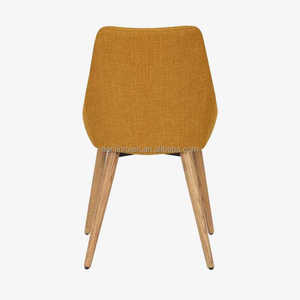 Silla de <span class=keywords><strong>comedor</strong></span> de tela <span class=keywords><strong>mostaza</strong></span> acolchada de último diseño con pies de metal - Product Image 3