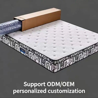 Matelas à ressorts ensachés de luxe pour hôtel, avec mousse à mémoire de forme Cloud et Euro Top, compressé sous vide et enroulable