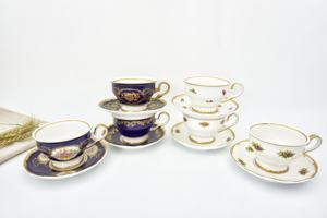 Juego de té de <span class=keywords><strong>porcelana</strong></span> de estilo checo de lujo, juego de tazas y platillo, vajilla ucraniana, 12 Uds. - Product Image 2