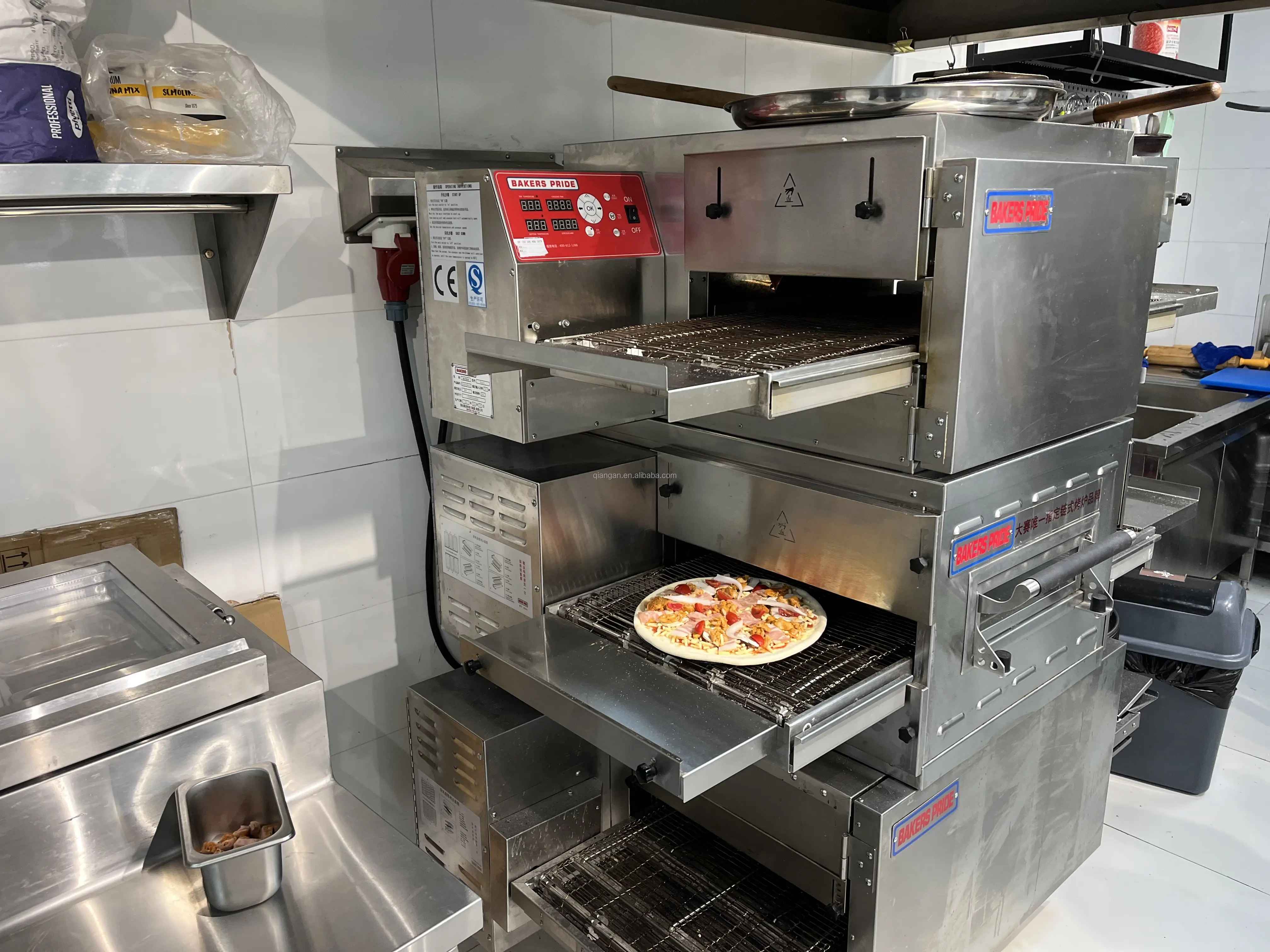 Forno per Pizza in acciaio inox commerciale controsoffitto elettrico 16 pollici nastro trasportatore forno per la pizza per il ristorante