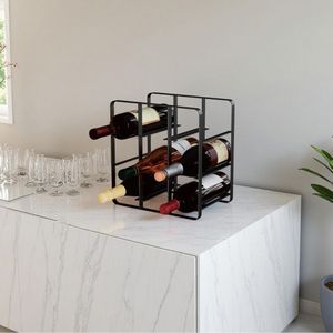 Garde-manger Porte-bouteille de vin Ensembles de barres autoportantes en métal Assemblage facile moderne - Product Image 6