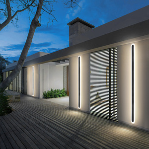 Modern açık uzun şerit Led lineer duvar işık Ip65 su geçirmez bahçe akıllı duvar lambası duvar aplik - Product Image 6