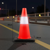 Cône de signalisation routière en PVC durable et réfléchissant, élastique, 12, 18, 28, 36 pouces, blanc, de qualité ingénierie, pour la sécurité et la prévention des collisions