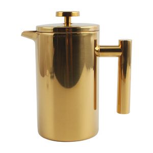 ที่ชงกาแฟแบบสแตนเลสสองชั้นแบบกดสีทองฝรั่งเศส - Product Image 1
