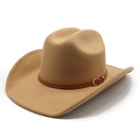 Sombrero de Vaquero Unisex Retro de Fieltro Estilo Western, Fedora de Diseñador de Alta Calidad, Personalizado al por Mayor para Fiestas, Viajes, Deportes y Pesca