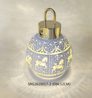 Lanterne en verre blanc avec cheval de Noël pour la décoration et la décoration intérieure avec lumière LED