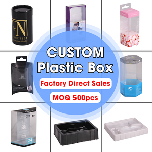 Custom Logo Printed <strong>Clear</strong> PET Plastic Folding <strong>Box</strong> Transparent Gift Packaging Retail Display Case With Euro Hanging Hole - Product Image 6
