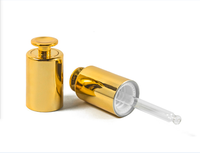 18/410 compte-gouttes à bouton-pression doré brillant avec bouchon compte-gouttes d'huile essentielle d'ampoule de pipette en verre