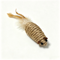 Jouet pour chat en corde de sisal avec queue à plumes, jouet interactif pour chat, jouet durable résistant aux morsures, support OEM personnalisé