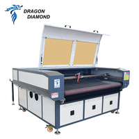 Découpeuse laser industrielle CO2 Dragon Diamond 1610 à alimentation automatique CCD pour tissus, dentelle, non-tissés et cuir