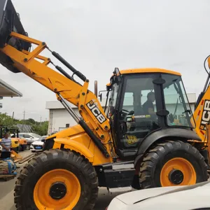 משמש jcb מחפר מחפרון מטעין 4CX, משמש זול jcb 3CX 4CX מחפרון עם מלגזה הידראולית