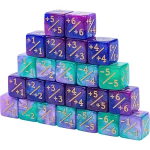 10 adet D6 zar 6 yan sayaçlar + 1/-1 kare dijital 16mm küp çocuklar için komik masa üstü oyun matematik öğretim aritmetik oyuncaklar