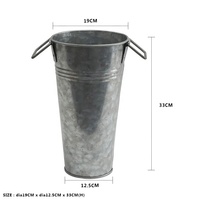 Ember Bunga Logam Galvanis Vintage, Vas Bunga Runcing Rustic, Produsen Pot Logam Grosir, Ember Pajangan Bunga