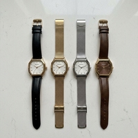 Montre à quartz élégante pour femmes en acier inoxydable avec logo personnalisé OEM, cadran irrégulier unique, bracelet en maille, fabricant de montres-bracelets pour femmes