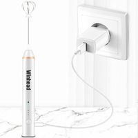 Mousseur à lait électrique rechargeable USB à 3 vitesses avec 3 fouets interchangeables, indicateur LED, mousseur à main pour café et latte