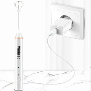 Mousseur à lait électrique rechargeable USB à 3 vitesses avec 3 fouets interchangeables, indicateur LED, mousseur à main pour café et <span class=keywords><strong>latte</strong></span> - Product Image 6