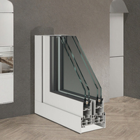 Fenêtre coulissante horizontale moderne pour appartement, double vitrage, en alliage d'aluminium et acier inoxydable, avec moustiquaire à persiennes, ouverture manuelle magnétique