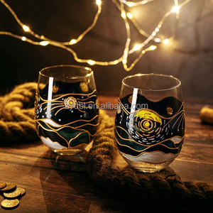 Copa de Vino Pintada a Mano con Diseño Artístico de la Noche Estrellada de Van <span class=keywords><strong>Gogh</strong></span>, Modelo 2026, Perfecta para Amantes del Vino, Entusiastas del Arte y Regalos - Product Image 2