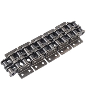 08B-2 Orejas de cadena de placa curva Diseño de doble orificio Acero al carbono Paso de 12,7mm Transmisión de sistemas de transportador de rodillos industriales - Product Image 1