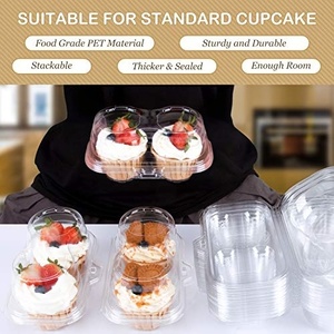 Porta Cupcakes Personalizados de 1, 2, 4, 6 y 12 Unidades, Contenedores Transparentes de Plástico Tipo Blister, Caja de Embalaje para Postres y Muffins con Tapa de Domo - Product Image 2