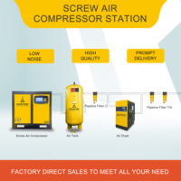 Compresseur d'air industriel combiné à vis tout-en-un GIANTAIR 7.5KW 11KW 18.5kw/25HP 15KW 22KW avec réservoir 300L-600L