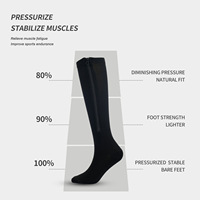 Bas de compression thermiques longs à bout fermé et fermeture éclair, hauteur genou, antidérapants pour le cyclisme et le sport